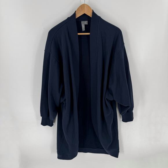 Sweaty Betty Navy Blue Open Front Sweatshirt Cardigan Lounge Jacket Size 6 - Picture 1 of 8